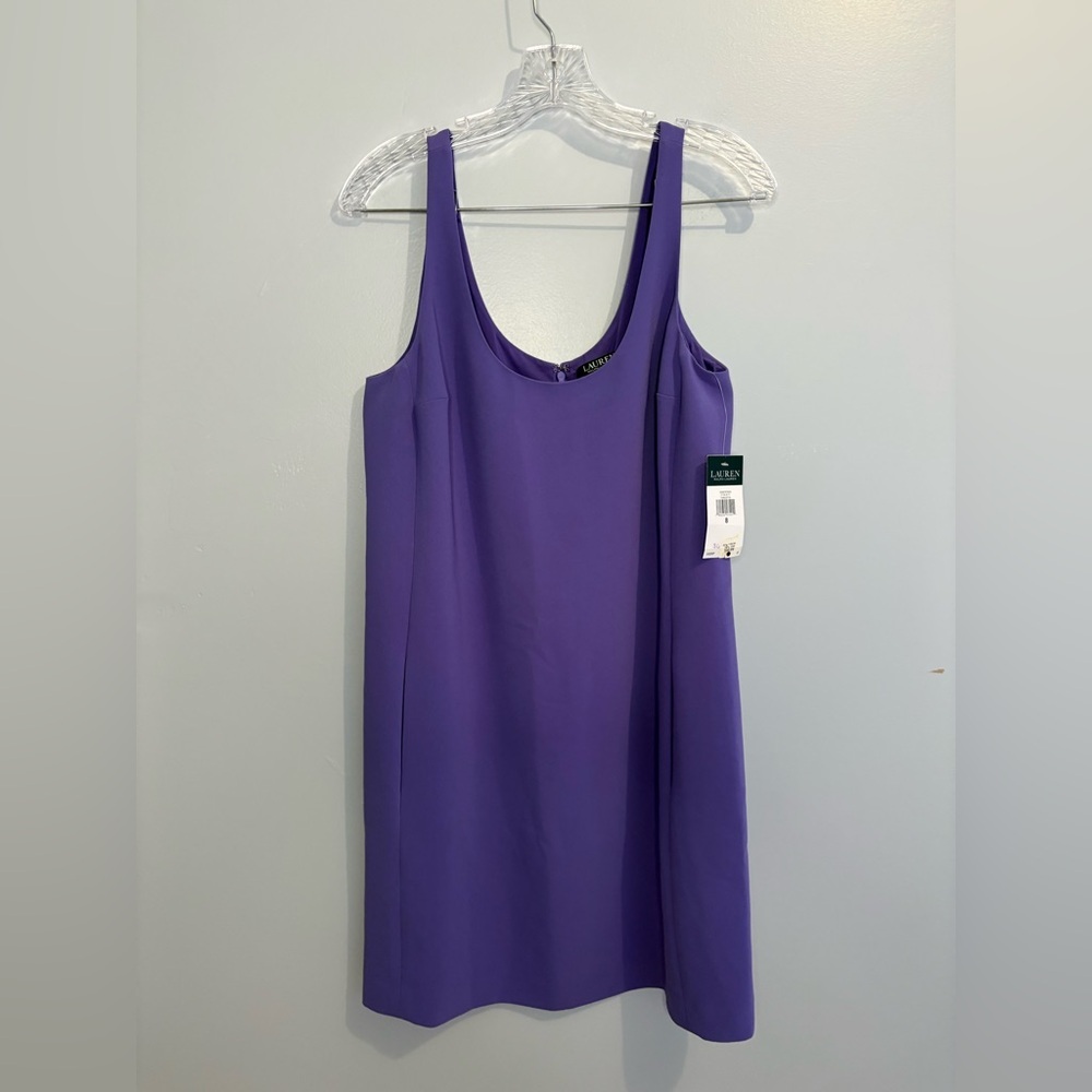 Lauren Ralph Lauren Sleeveless Light Purple Crepe Scoop-neck Above Knee Y2K 8 - Picture 4 of 16